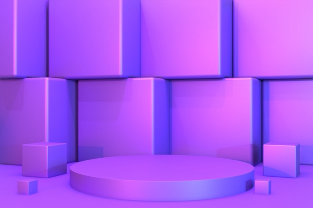 gradient purple and blue abstract podium showcase. 