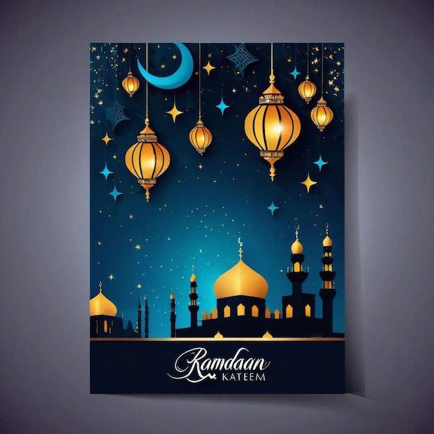 Photo gradient ramadan kareem background