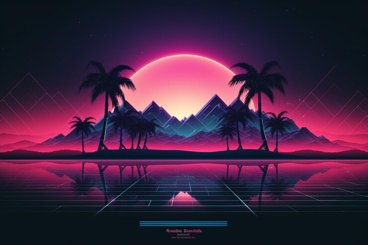 Foto gradient retro vaporwave verjaardag facebook