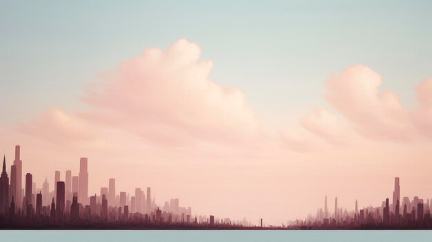 Photo gradient sky during a tranquil pastel hued sunrise created with generative ai technology