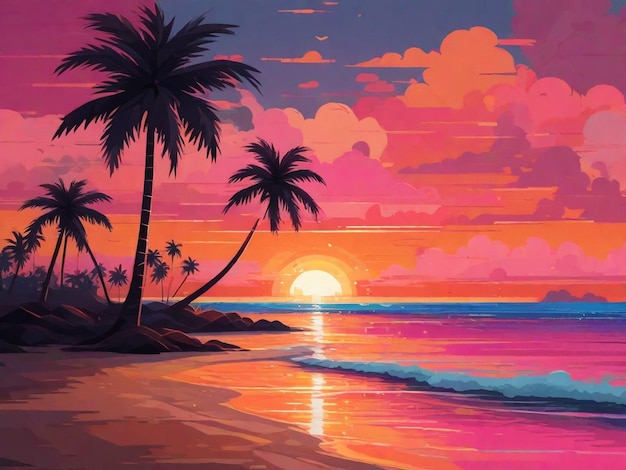 Gradiënt strand zonsondergang landschap