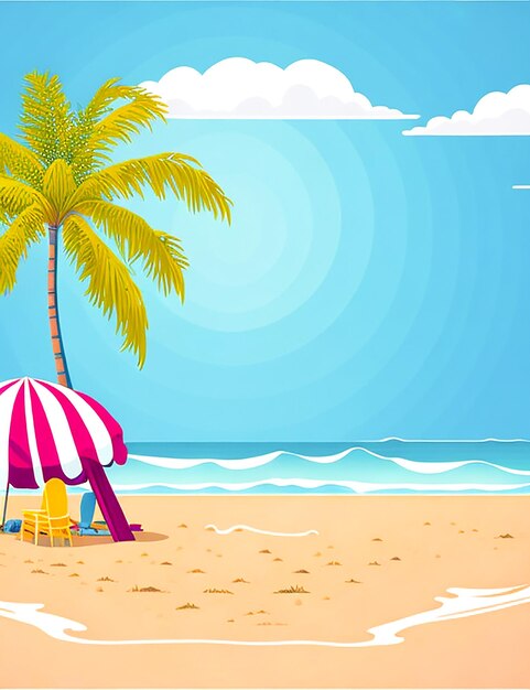 Gradient summer illustration generate by ai