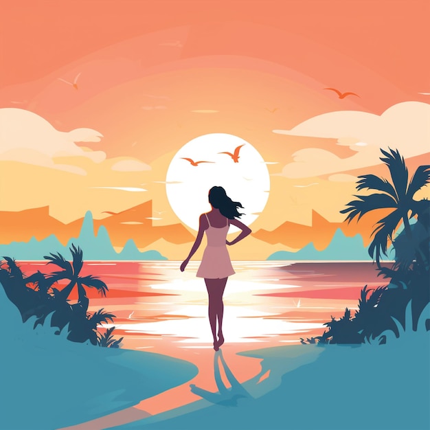 gradient summer illustration