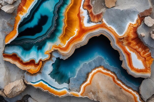 Gradient surface of agate rock