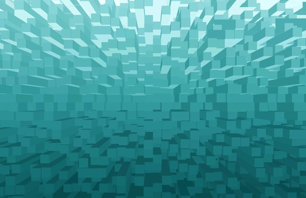 Gradient Teal Blue 3D Cubes for Abstract Background