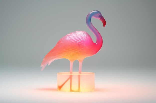 Foto gradiente traslucido flamingo vetro fuso effetto laser design caustico da dieter ramshigh dettaglio