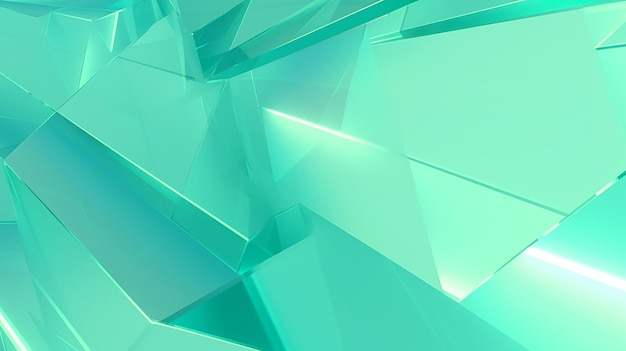 Gradient transparent geometric glass 3d rendering