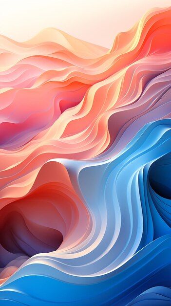 Gradient trendy water drop colorful background wallpaper 3d render creative fluid lines abstract d