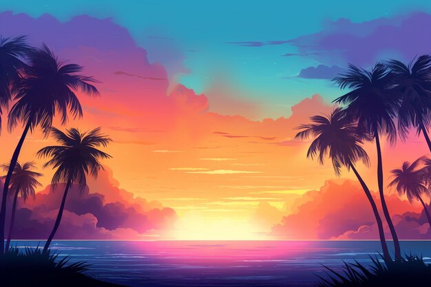 Gradient tropical background