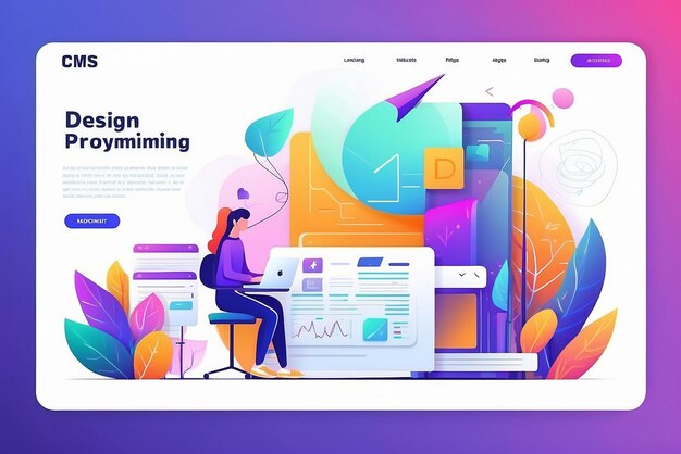 gradient ui ux landing page