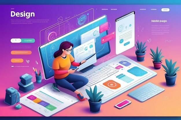 gradient ui ux landing page