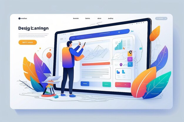 gradient ui ux landing page