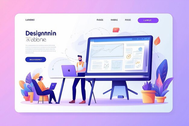 gradient ui ux landing page