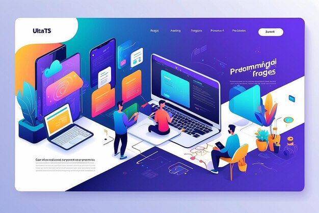 Gradient ui ux landing page