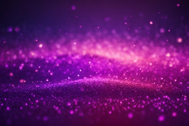 Gradient violet glowing particles bokeh background