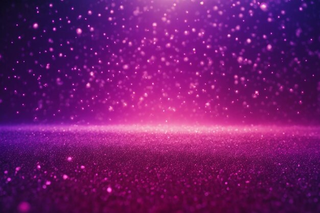 Gradient violet glowing particles bokeh background