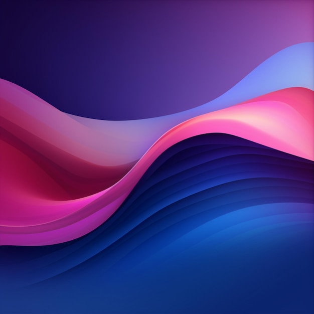 Gradient wave light blue purple abstract background AI Generated art