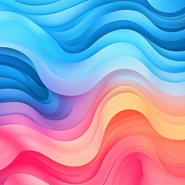 Gradient wavy shapes background