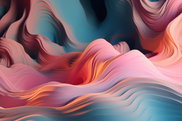 Gradient wax mountain pastel pink color abstract background graphic art generative ai