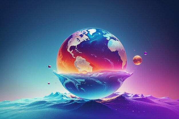 Gradient world science day background