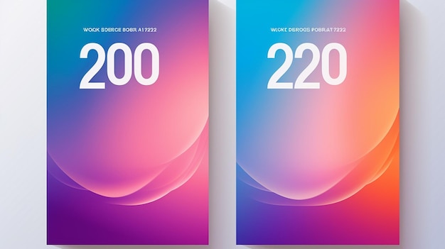 Gradiënt y2k poster sjabloon realistisch gedetailleerd