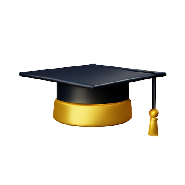 Graduate college high school or university cap isolated on white background