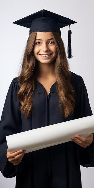 Foto una ragazza laureata con la laurea