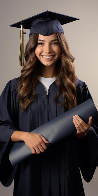 Photo a graduate girl with graduation