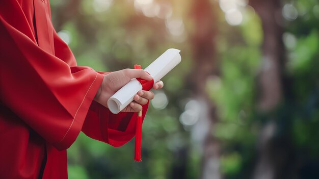 Foto titolare di un diploma di laurea in natura