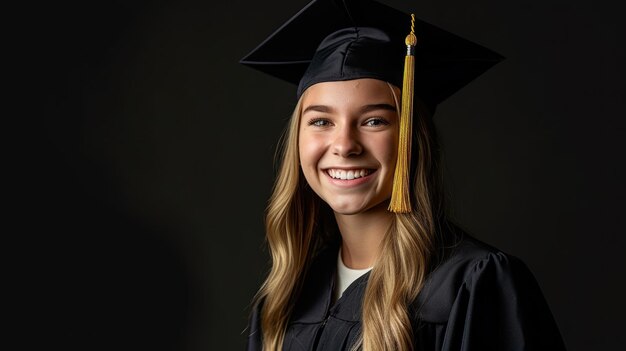 a graduate with a diploma on her head