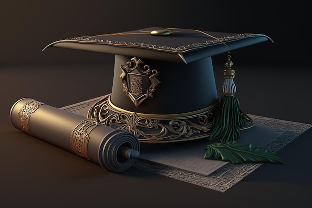 Шляпа выпускника 39-х выпускных студентов университета Выпускная шляпа Шаблон академической кепки для дизайнерской вечеринки в средней школе или колледже