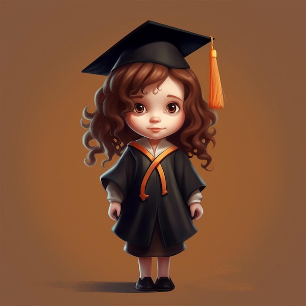 a graduated character joying 3d icon