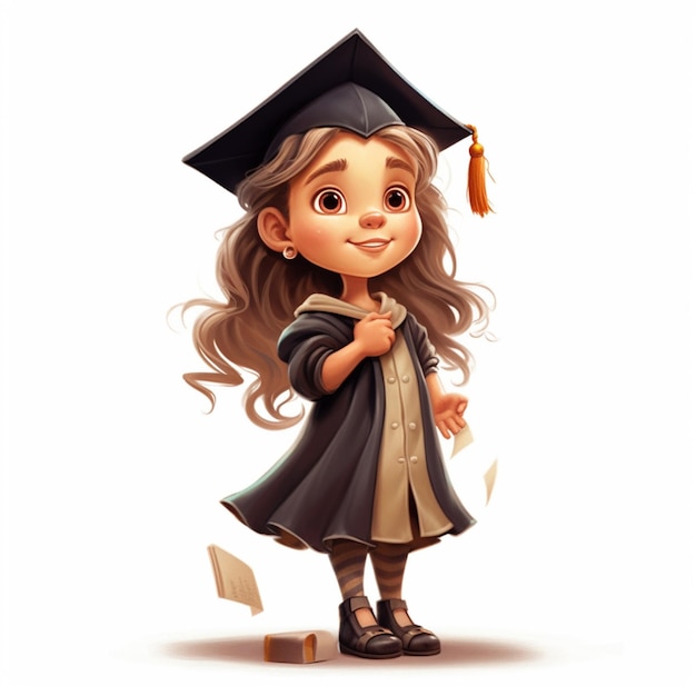 a graduated character joying 3d icon