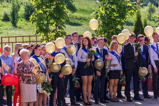 The graduates at the solemn meeting in honor of graduation