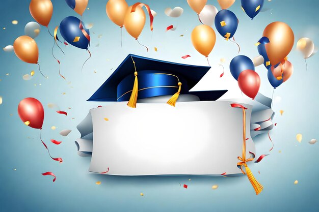 Graduation backgrounds celebrations universities graduation ceremony balloons and joy confetti