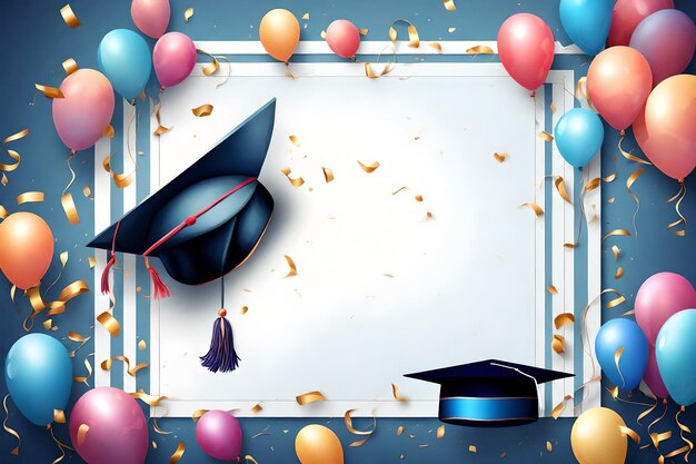 Graduation backgrounds celebrations universities graduation ceremony balloons and joy confetti