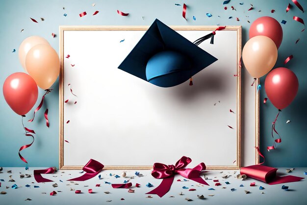 Graduation backgrounds celebrations universities graduation ceremony balloons and joy confetti