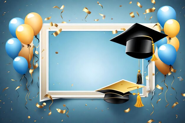 Graduation backgrounds celebrations universities graduation ceremony balloons and joy confetti