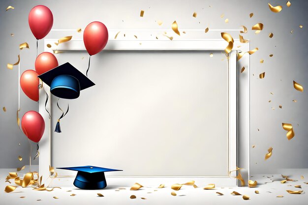 Photo graduation backgrounds celebrations universities graduation ceremony balloons and joy confetti