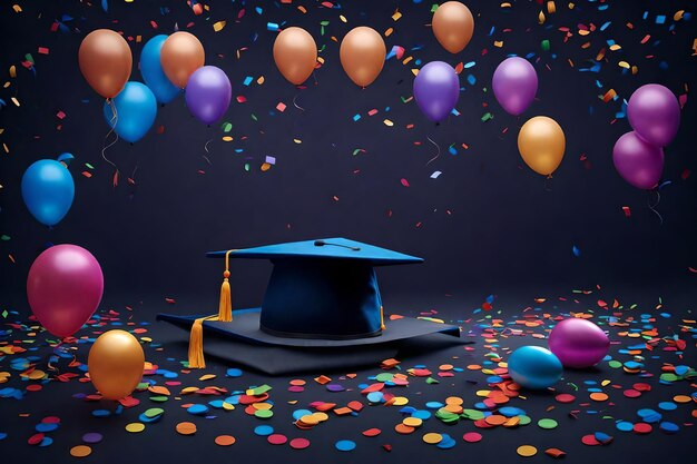 Graduation backgrounds celebrations universities graduation ceremony balloons and joy confetti