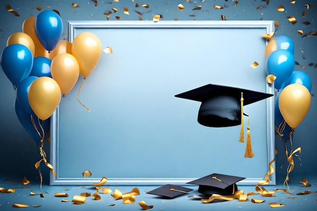 Photo graduation backgrounds celebrations universities graduation ceremony balloons and joy confetti