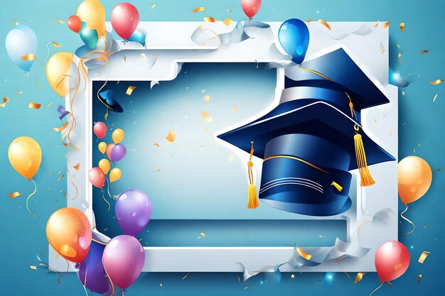 Photo graduation backgrounds celebrations universities graduation ceremony balloons and joy confetti