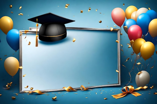 Photo graduation backgrounds celebrations universities graduation ceremony balloons and joy confetti