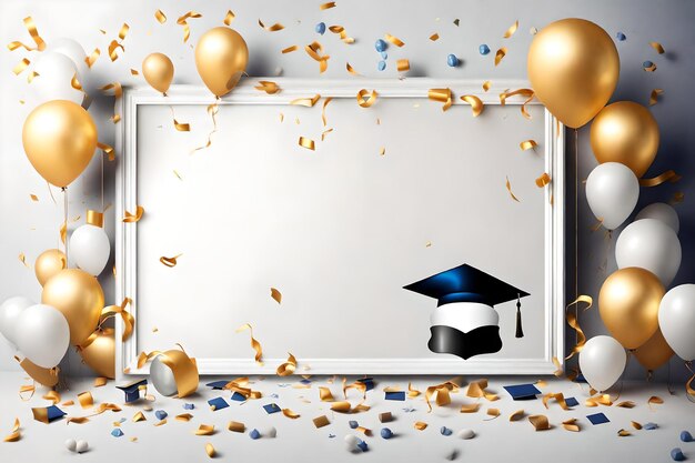 Graduation backgrounds celebrations universities graduation ceremony balloons and joy confetti