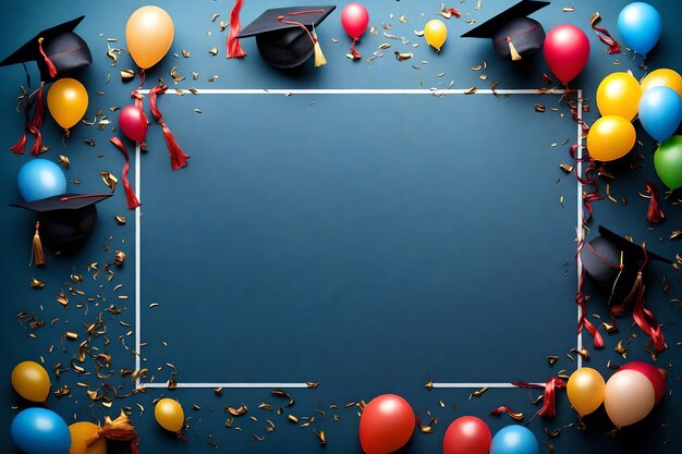 Graduation backgrounds celebrations universities graduation ceremony balloons and joy confetti