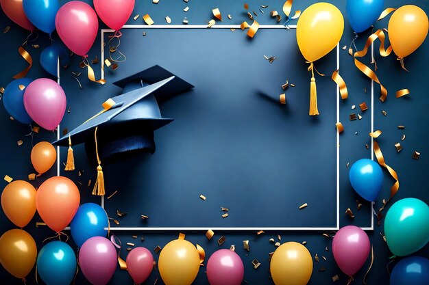 Photo graduation backgrounds celebrations universities graduation ceremony balloons and joy confetti