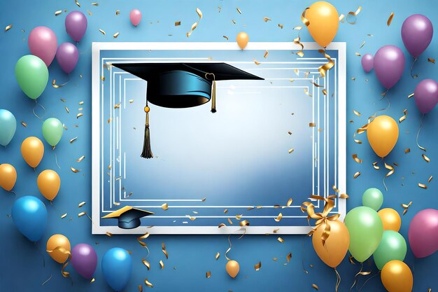 Photo graduation backgrounds celebrations universities graduation ceremony balloons and joy confetti