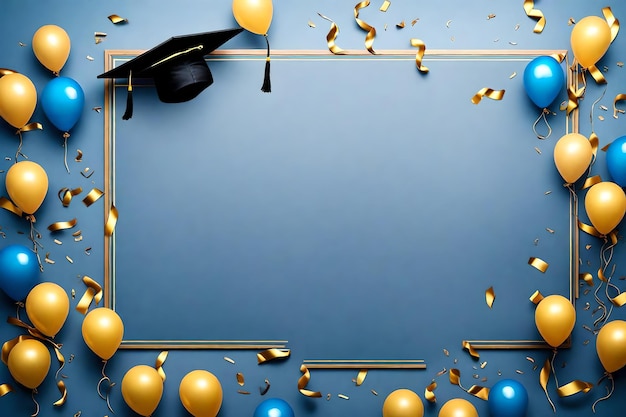 Выпускные фоны празднования университеты церемония выпускных воздушные шары и радость конфеты