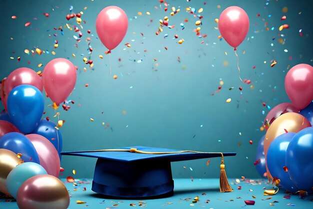 Graduation backgrounds celebrations universities graduation ceremony balloons and joy confetti