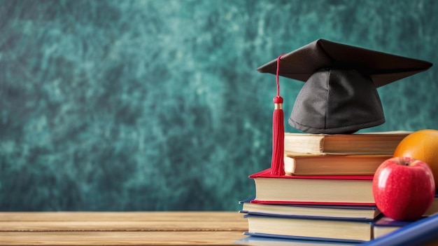 Photo graduation cap on books